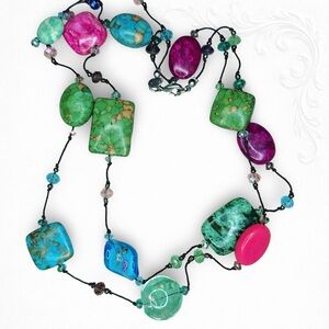 7032. Premier Designs Multicolor Stone Beaded Necklace